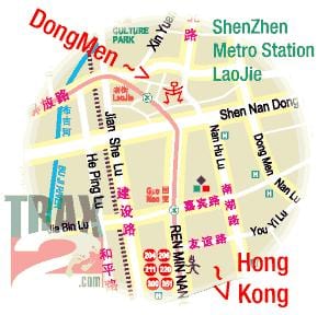 dongmen مارکیٹ میں شینزین نقشہ