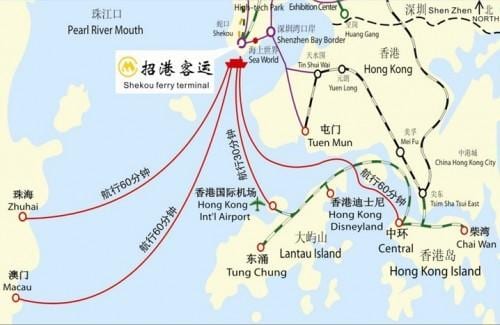 نقشہ کے shekou فیری ٹرمینل