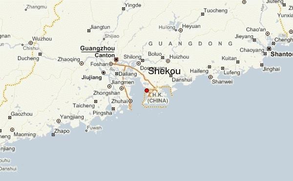 shekou چین کا نقشہ