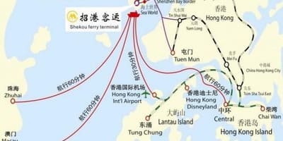نقشہ کے shekou فیری ٹرمینل